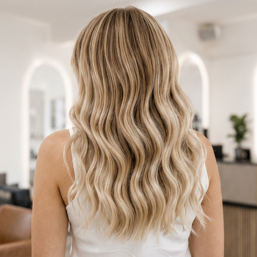 Blonde Balayage mit weichen Strähnen im Atelier Sebastian Martini in Köln